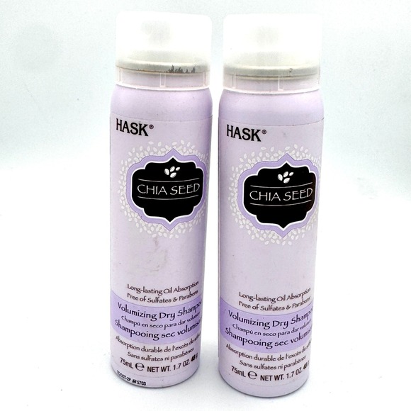 HASK Other - HASK Chia Seed Volumizing Dry Shampoo 1.7 oz Set of 2 Oil Absorbing Sulfate Free